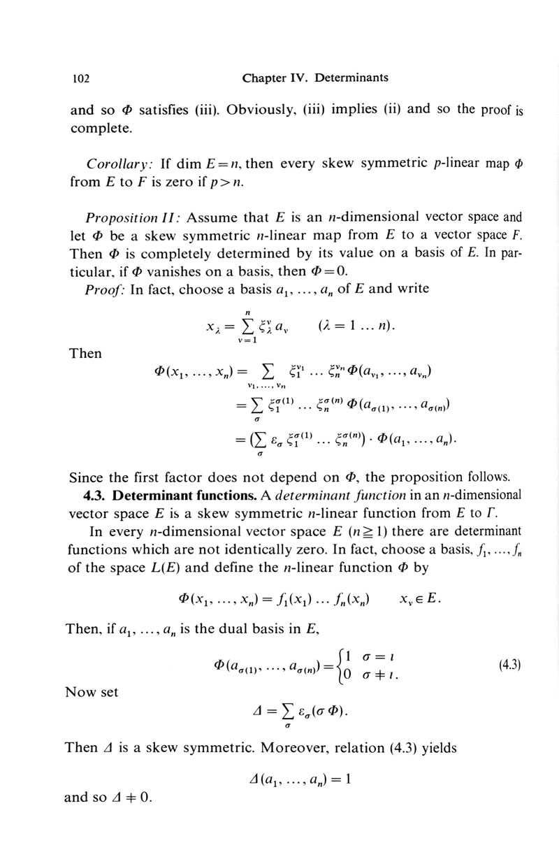a page from Greub's Linear Algebra book