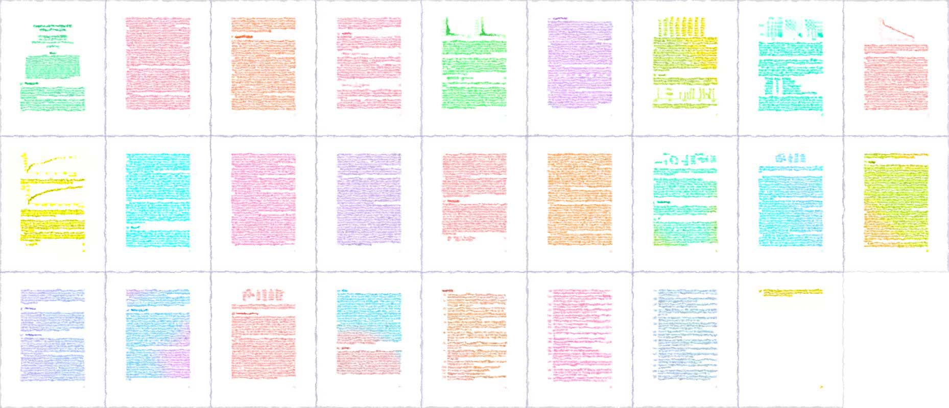 multicolored thumbnails of the papers of the paper